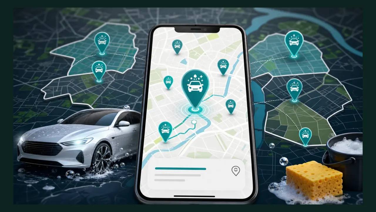 Автомийки самообслуговування по районах міста